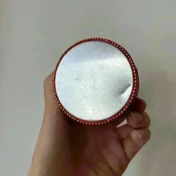 Bejeweled Orange Diamond  Jewelry Trinket Tin Bohemian Home Decor Organizer - Picture 7 of 8